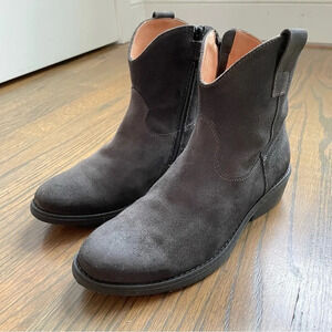 Little Eric Italian Gray Suede Cowboy Kids Boots